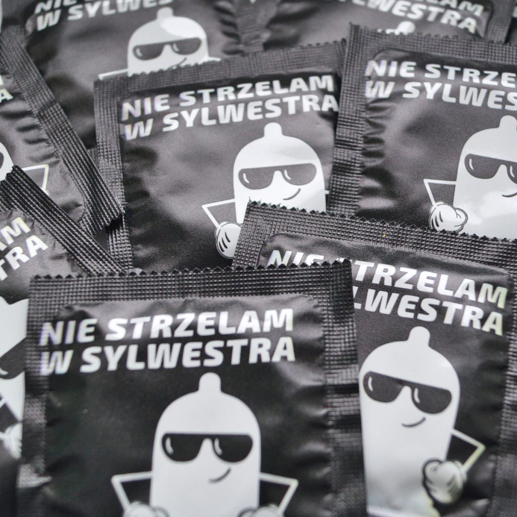 Nie strzelam w Sylwestra - prezerwatywy z indywidualnym nadrukiem - gadżet